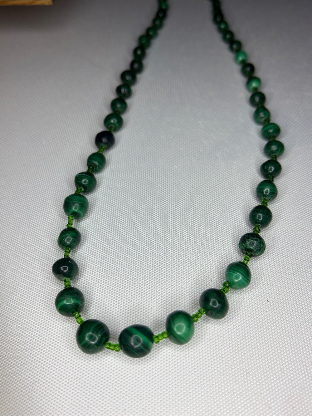 Genuine Malachite handcrafted beaded necklace